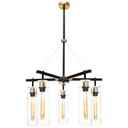 Cougar Lighting Bourne 5 Light Pendant Black Gold