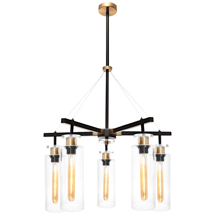 Cougar Lighting Bourne 5 Light Pendant Black Gold