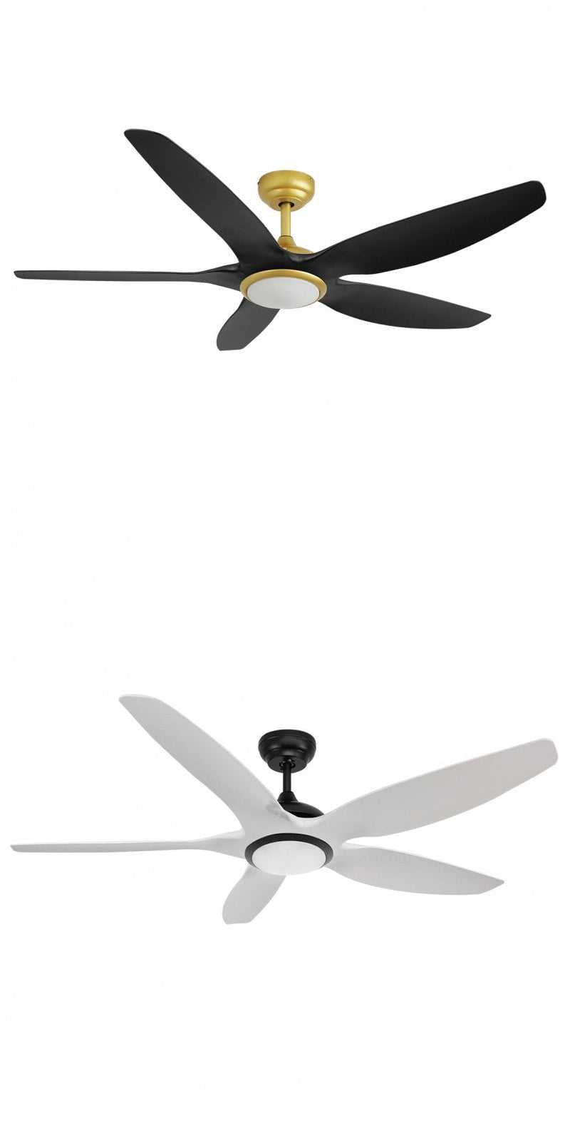 Aero 60'' DC Ceiling Fan with 3CCT LED Light & Remote Timer – Black / White
