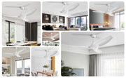 52'' Pure White Ceiling Fan Remote Reversible DC Motor Timer CF-5211