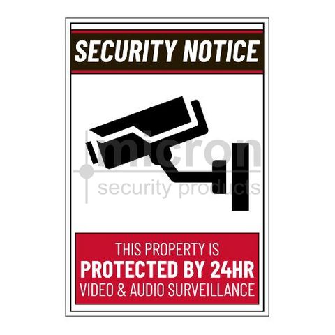 Micron C.C.T.V Warning Corflute Signs 300mm W x 440mm H