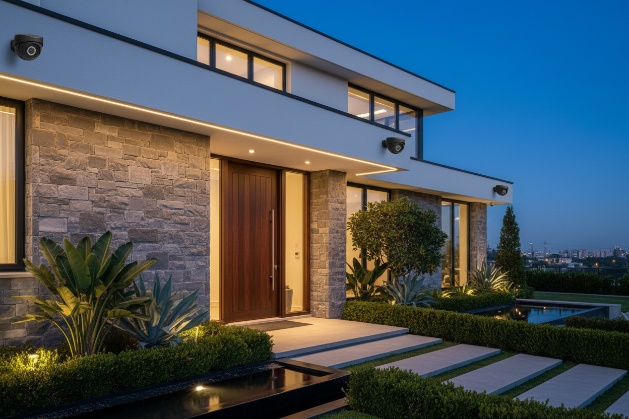 House with Security Cameras