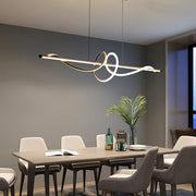 Linear LED Modern Wave Chandelier Black Dimmable Island Light CL-MW
