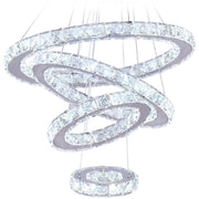4/6Rings Crystal Chandelier Modern LED Stair High Ceiling CL-4RC