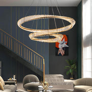 2 Rings Crystal Chandelier 60&80cm Gold 3 Colors With Remote CL-2R68