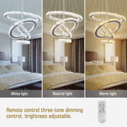 4/6Rings Crystal Chandelier Modern LED Stair High Ceiling CL-4RC