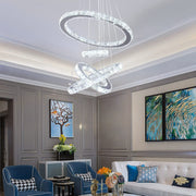 4/6Rings Crystal Chandelier Modern LED Stair High Ceiling CL-4RC
