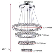 4/6Rings Crystal Chandelier Modern LED Stair High Ceiling CL-4RC