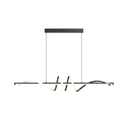 Linear LED Modern Wave Chandelier Black Dimmable Island Light CL-MW