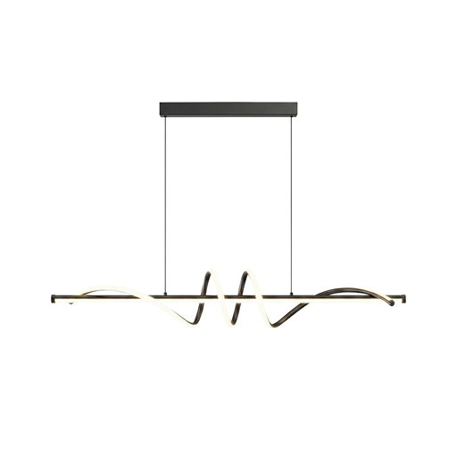 Linear LED Modern Wave Chandelier Black Dimmable Island Light CL-MW