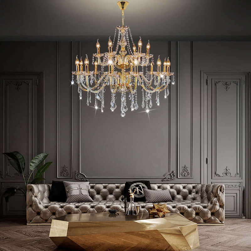 18 Lights Crystal Chandelier Large Ceiling Pendant Light CL-NCC18