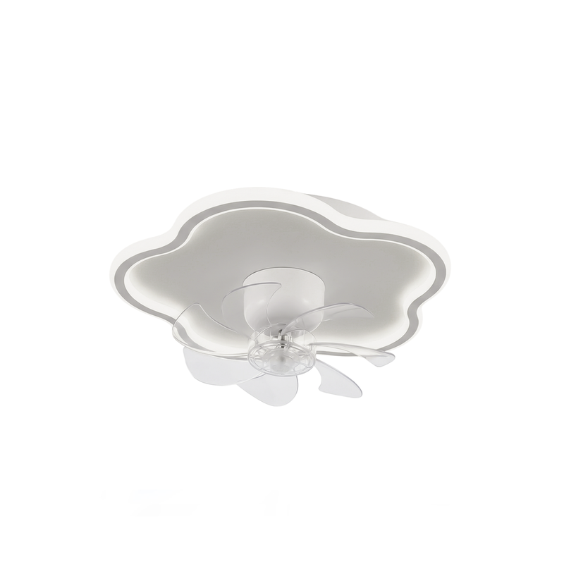 White 20" Ceiling Fan with Lights Remote Smart LED 6 Speeds Reversible Motor CF-YDCL