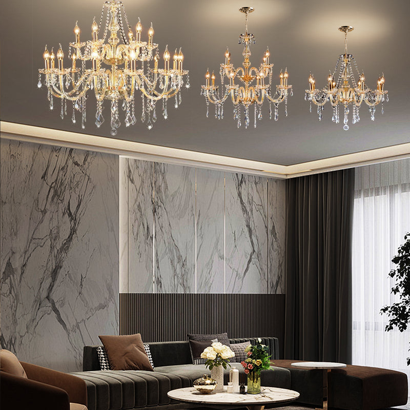 8 Lights Crystal Chandelier Large Ceiling Pendant Light CL-NCC8