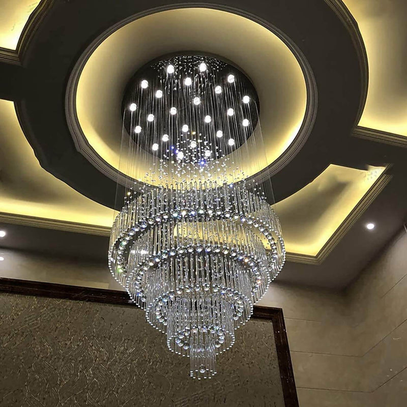 High Ceiling Crystal Chandelier Raindrop Staircase Chandelier CL-LRC