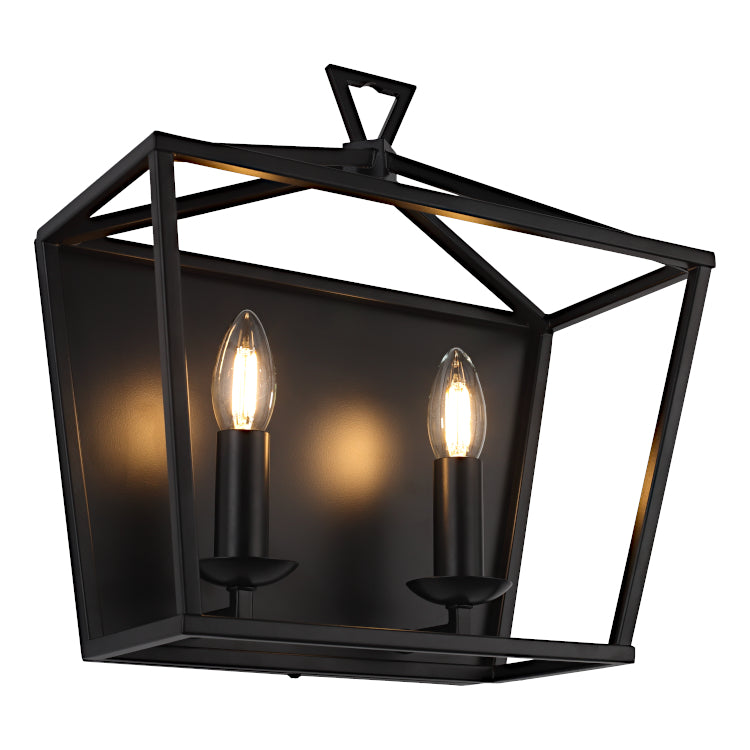 Cougar Lighting Perigan 2LT Wall Light - PERI2WBLK